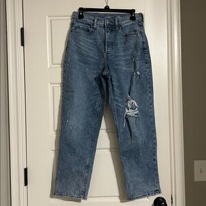 Old Navy High Rise Distressed Blue Jeans